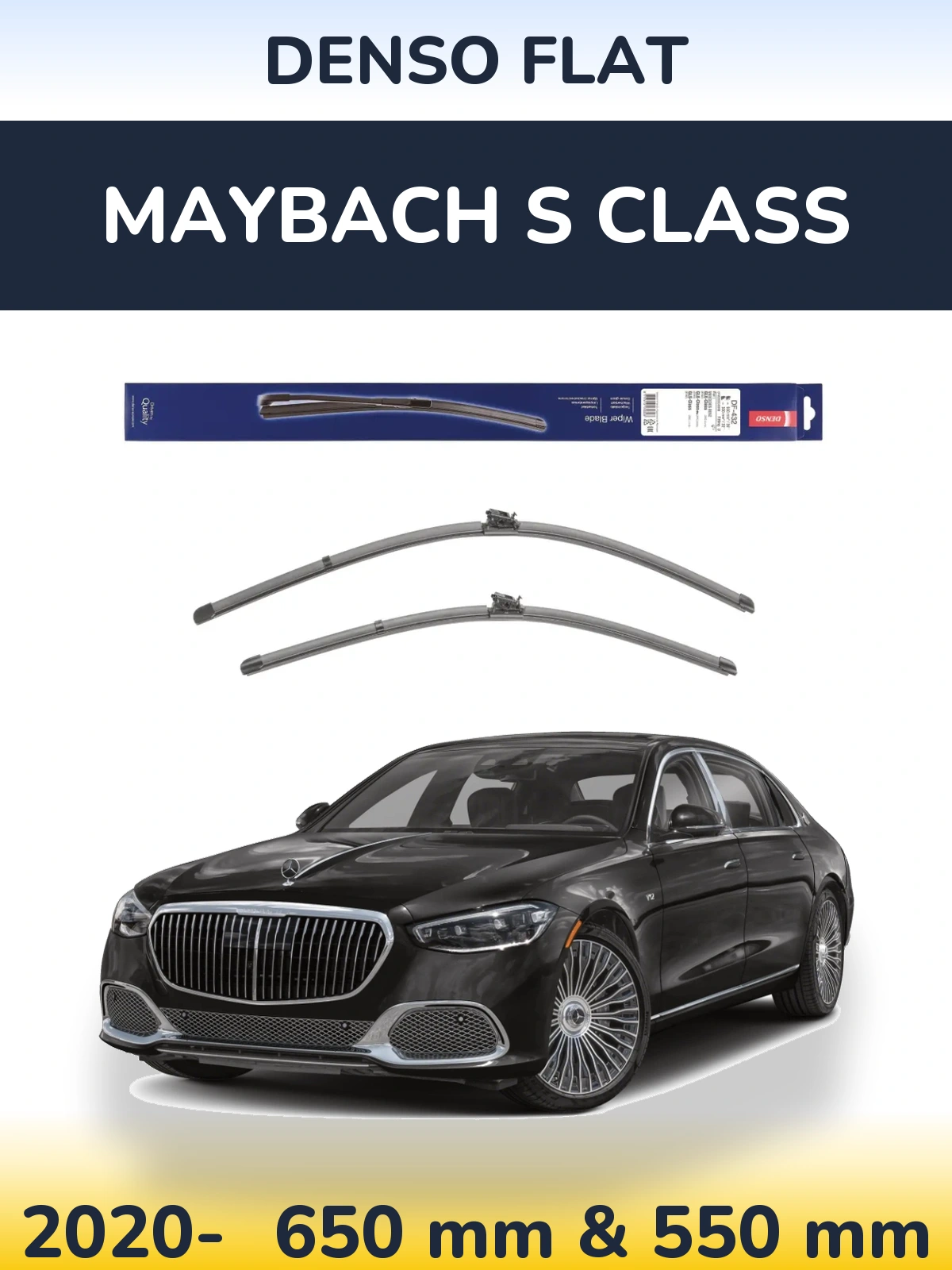Sada předních stěračů Denso Flat 650 a 550 mm pro Maybach S Class 2020-2026