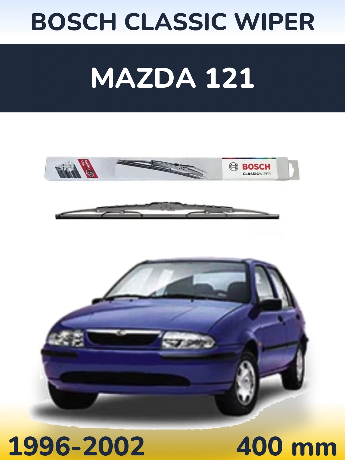 Zadní stěrač BOSCH Classic Wiper 400 mm pro Mazda 121 1996-2002