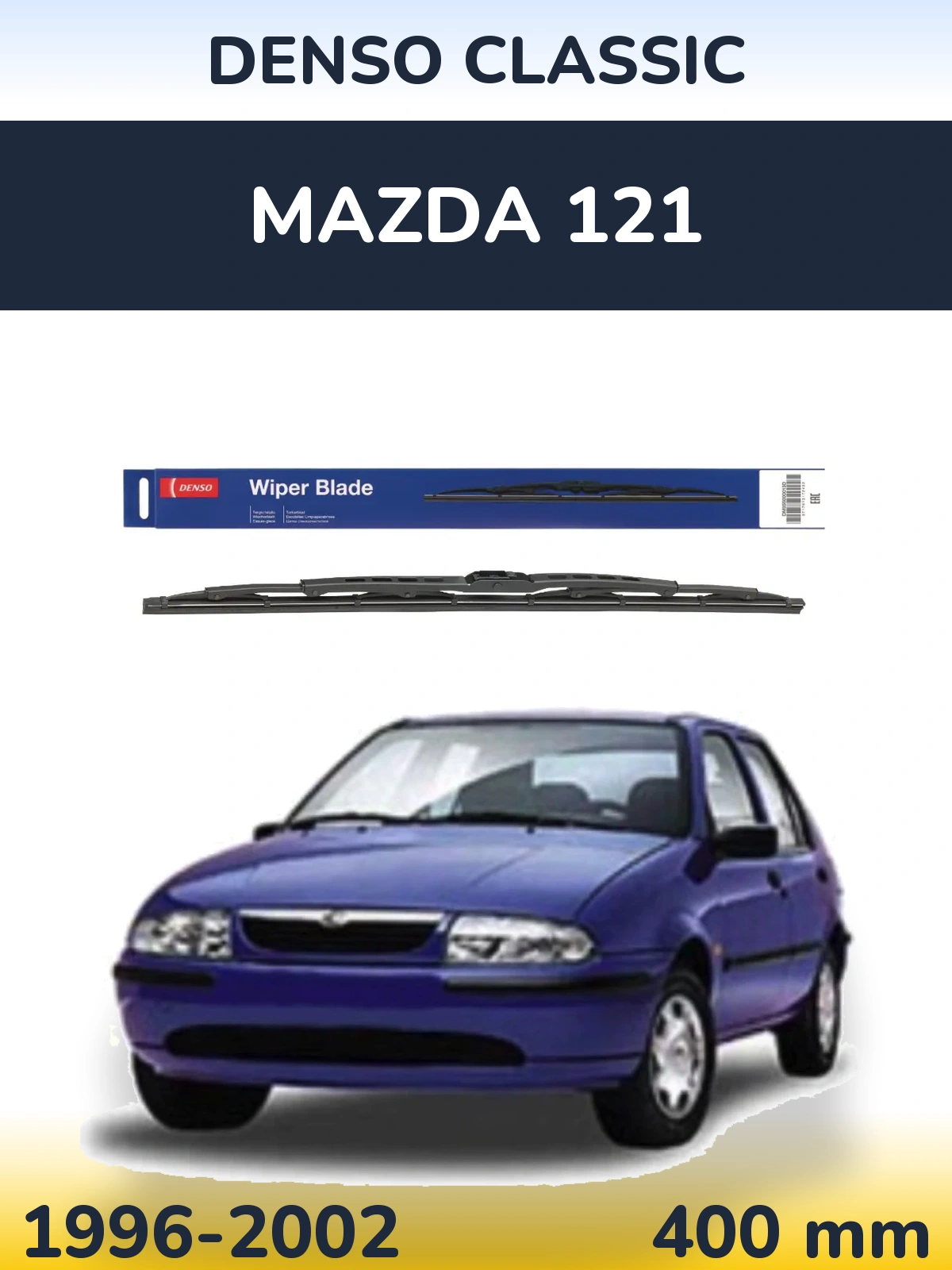 Zadní stěrač Denso Classic 400 mm pro Mazda 121 1996-2002