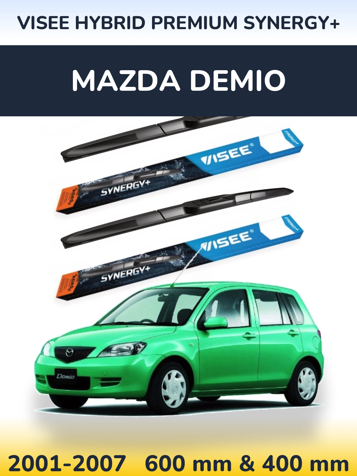 Комплект передніх щіток VISEE HYBRID PREMIUM SYNERGY+ 600 & 400 мм для Mazda Demio 2001-2007
