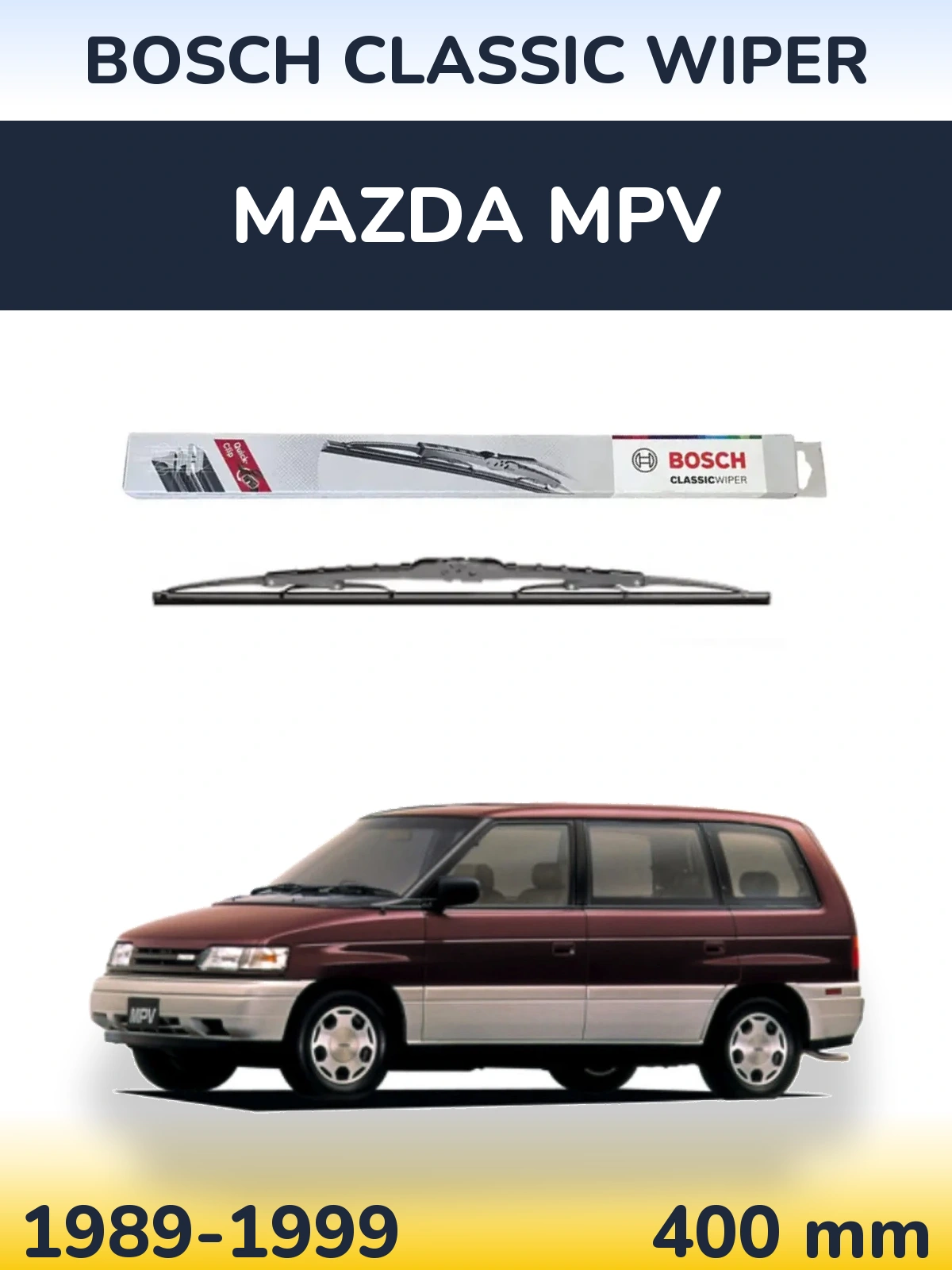 Zadní stěrač BOSCH Classic Wiper 400 mm pro Mazda MPV 1989-1999