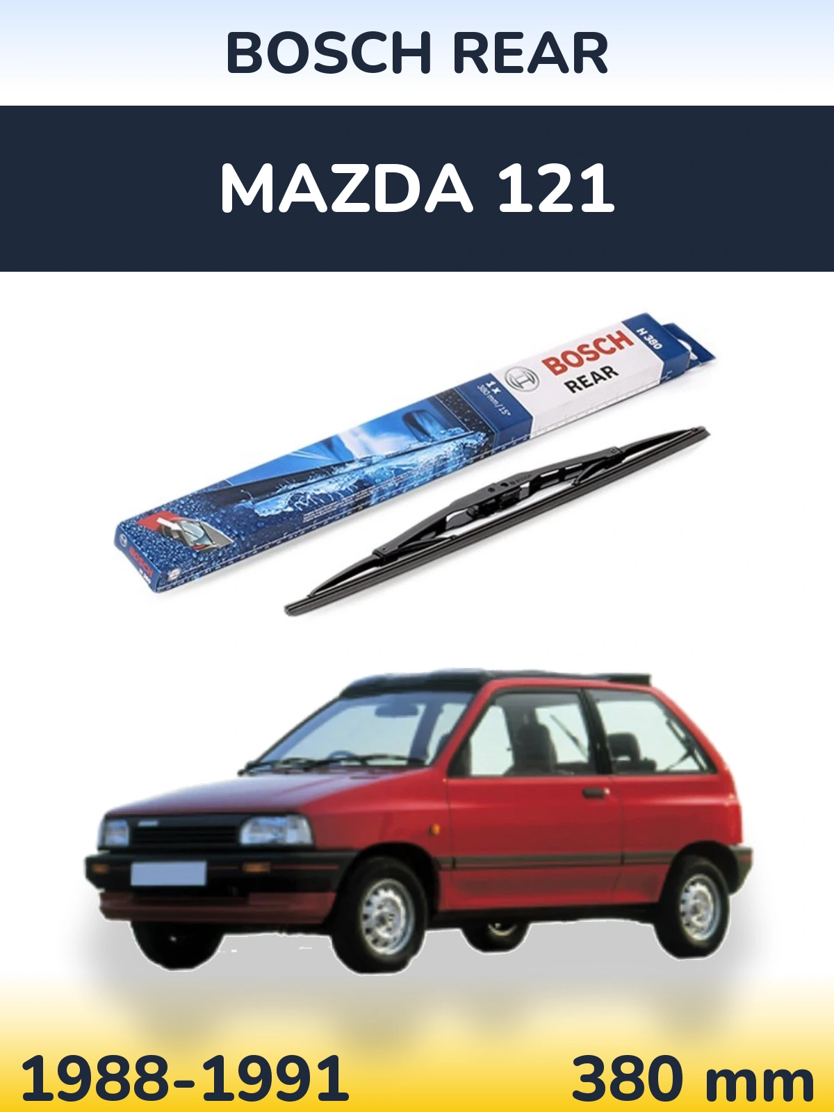 Zadní stěrač BOSCH Rear 380 mm pro Mazda 121 1988-1991