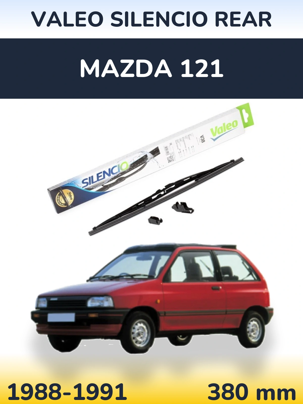 Zadní stěrač Valeo Silencio Rear 380 mm pro Mazda 121 1988-1991