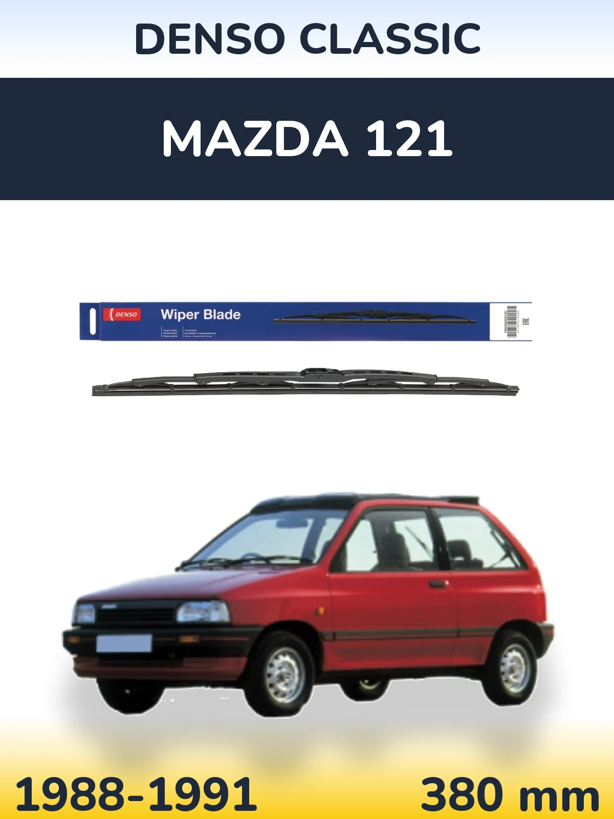 Zadní stěrač Denso Classic 380 mm pro Mazda 121 1988-1991
