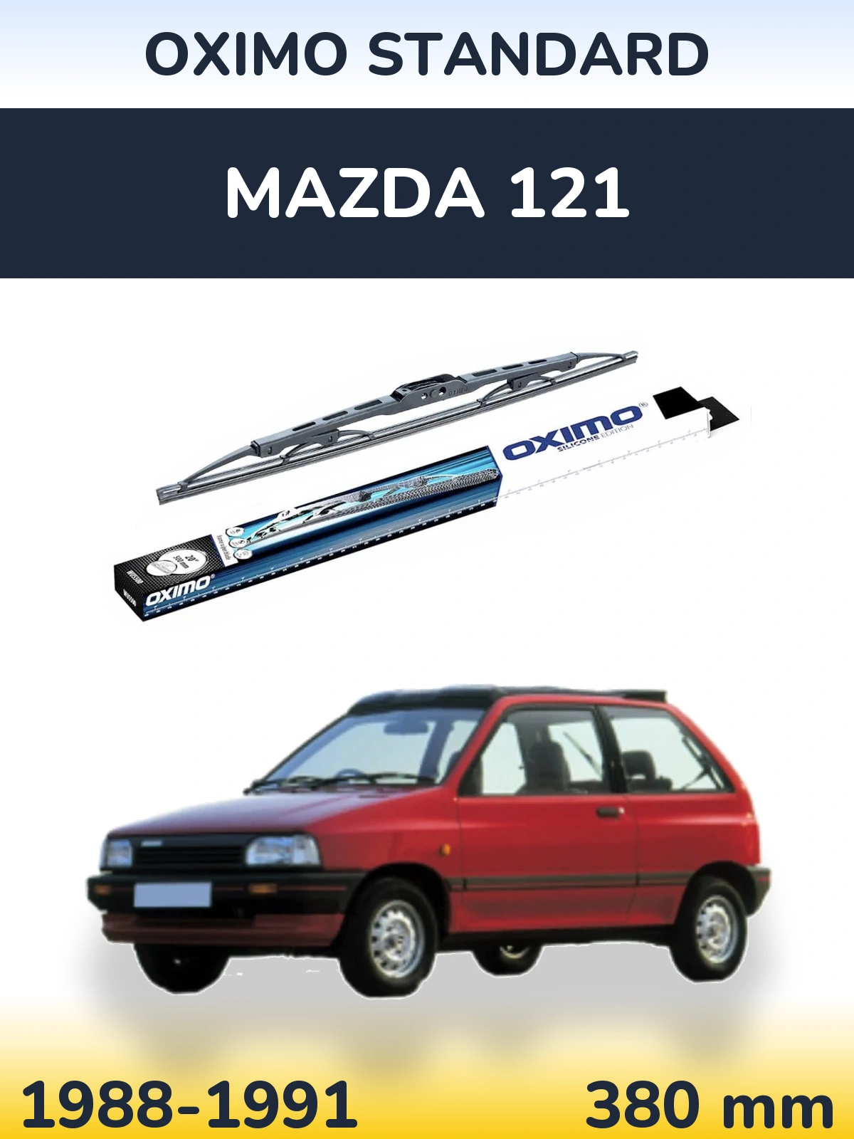 Zadní stěrač Oximo Standard 375 mm pro Mazda 121 1988-1991