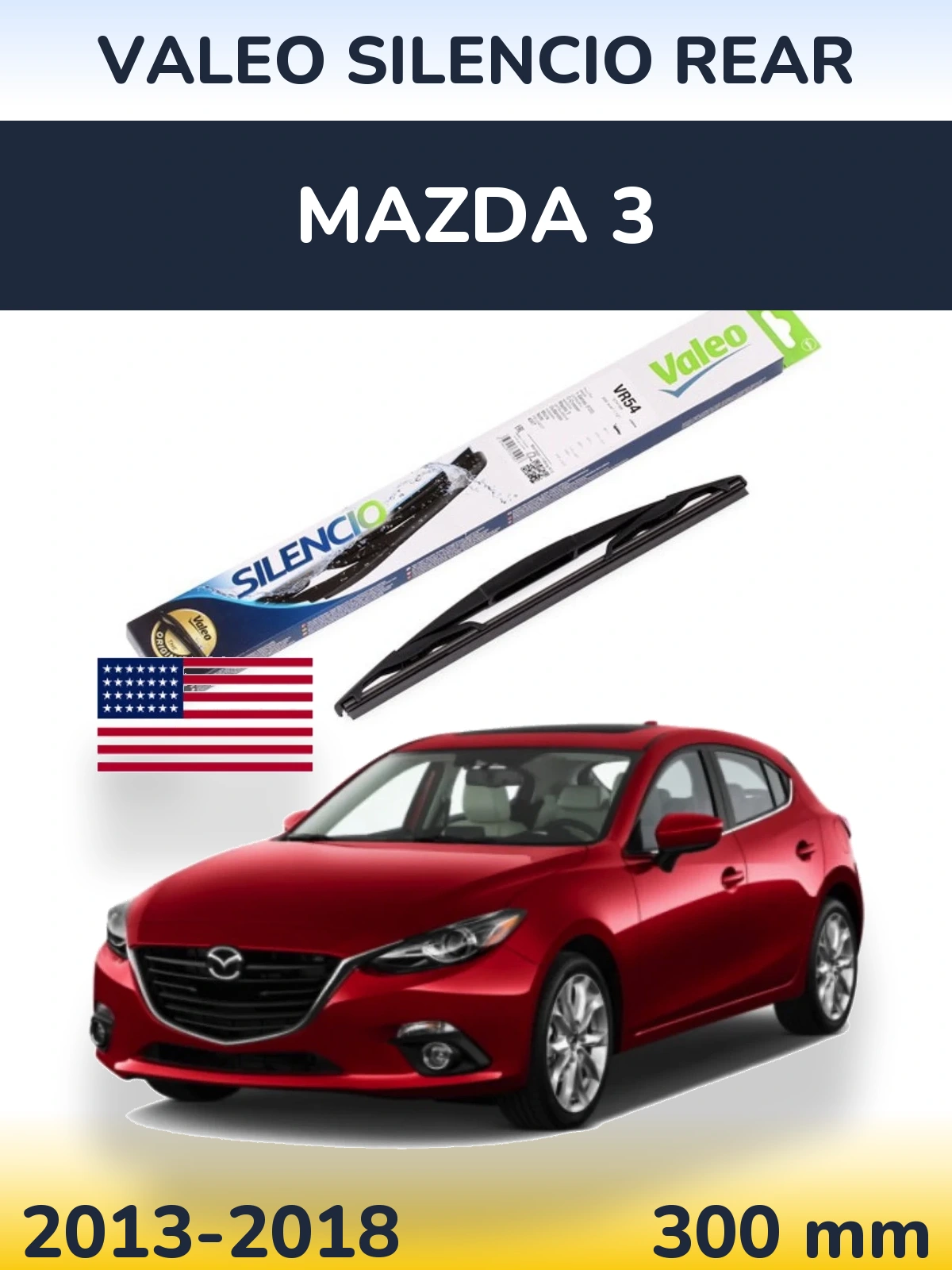 Задня щітка Valeo Silencio Rear 300 мм для Mazda 3 2013-2018
