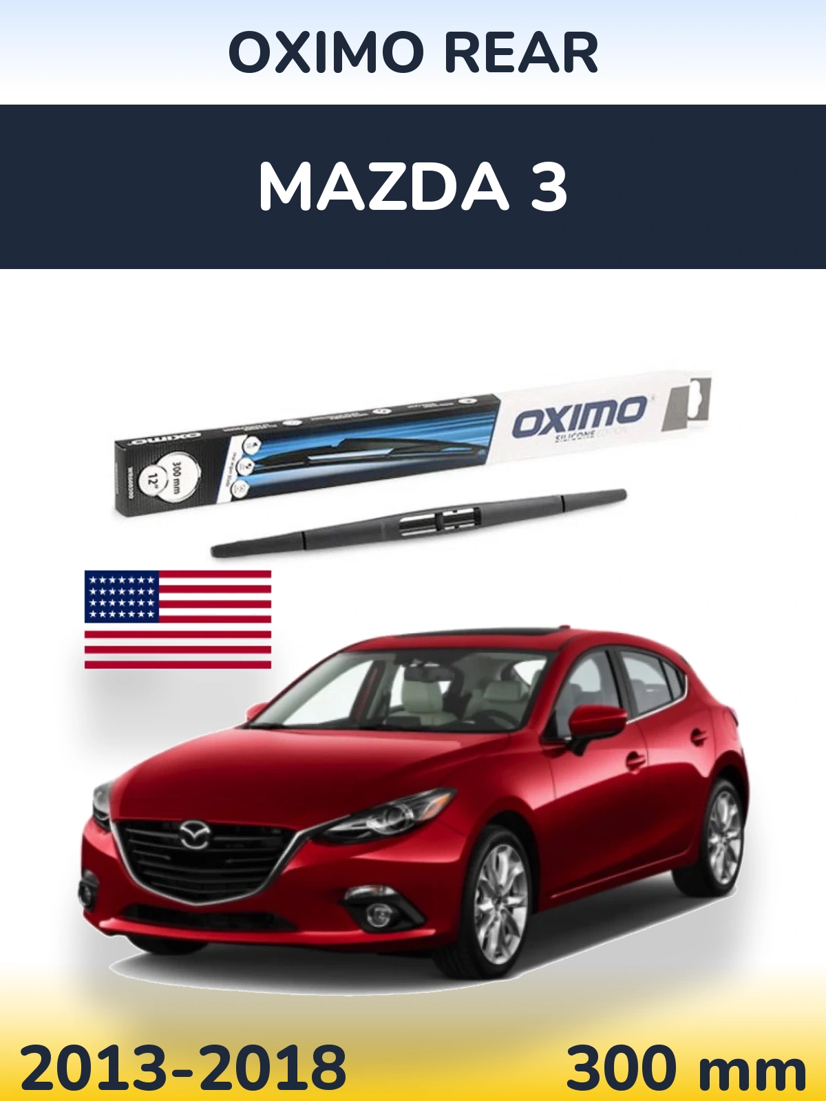 Zadní stěrač Oximo Rear 300 mm pro Mazda 3 2013-2018