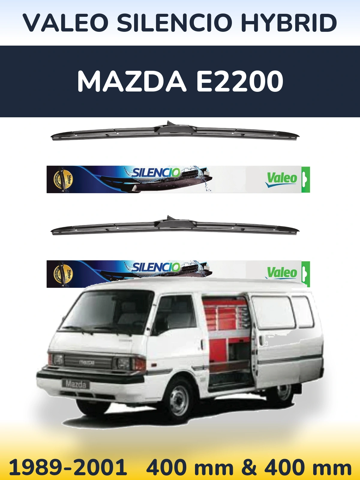 Комплект передніх щіток Valeo Silencio Hybrid 400 & 400 мм для Mazda E2200 1989-2001
