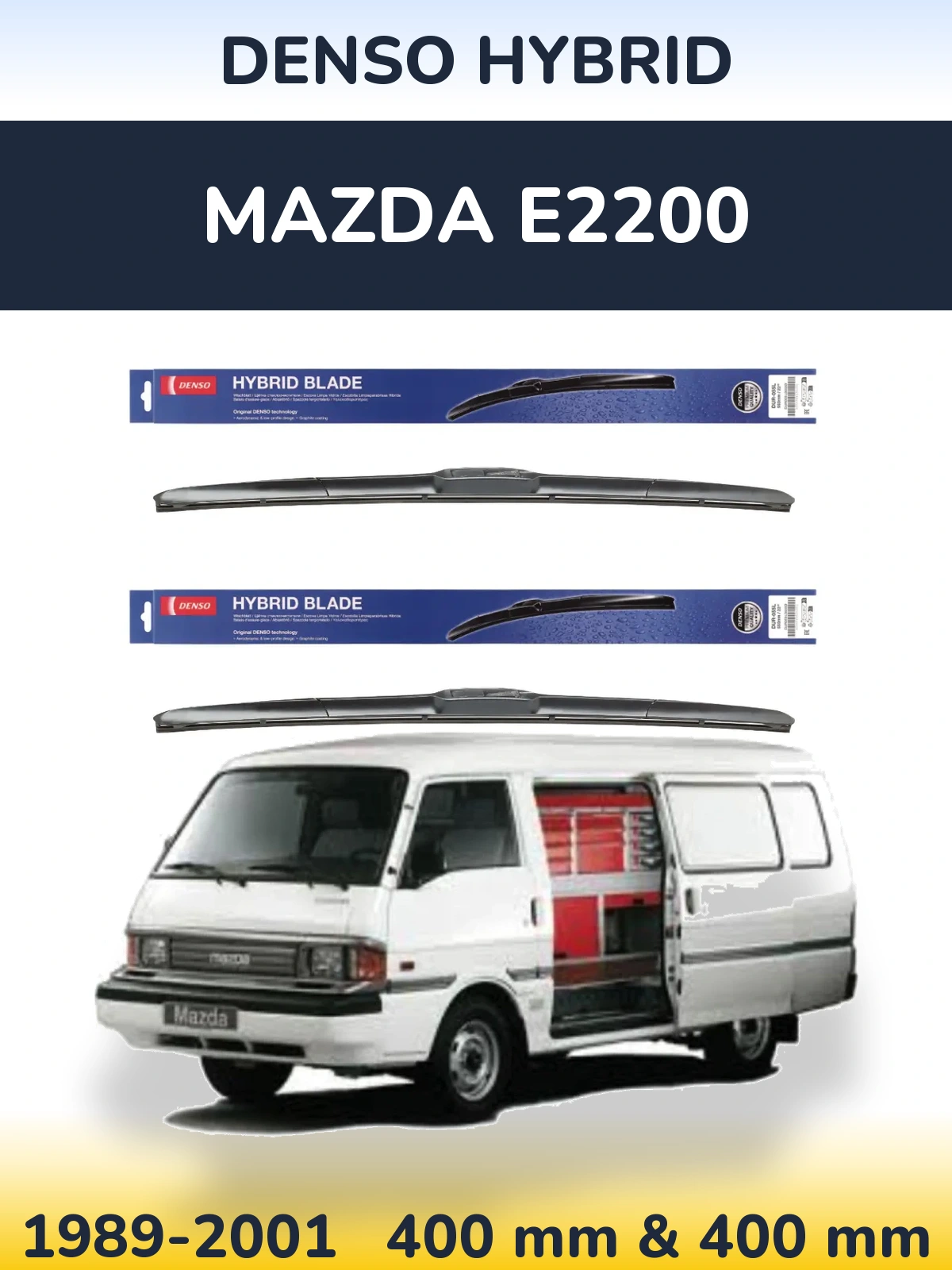 Комплект передніх щіток Denso Hybrid 400 & 400 мм для Mazda E2200 1989-2001