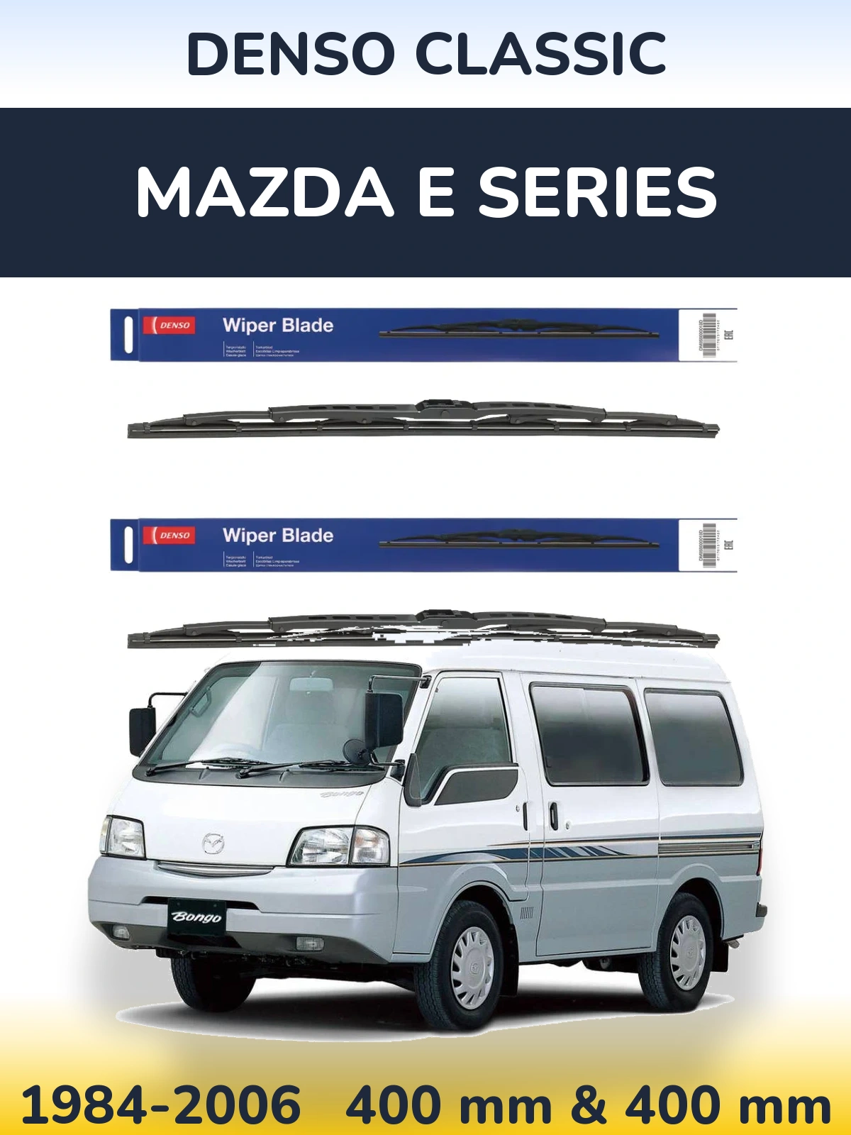 Комплект передних дворников Denso Classic 400 & 400 мм для Mazda E Series 1984-2006