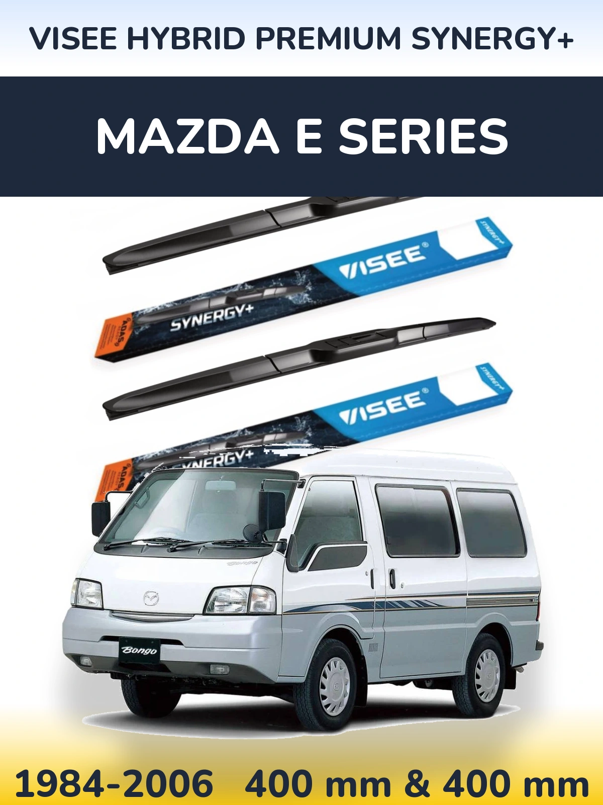 Sada předních stěračů VISEE HYBRID PREMIUM SYNERGY+ 400 a 400 mm pro Mazda E Series 1984-2006