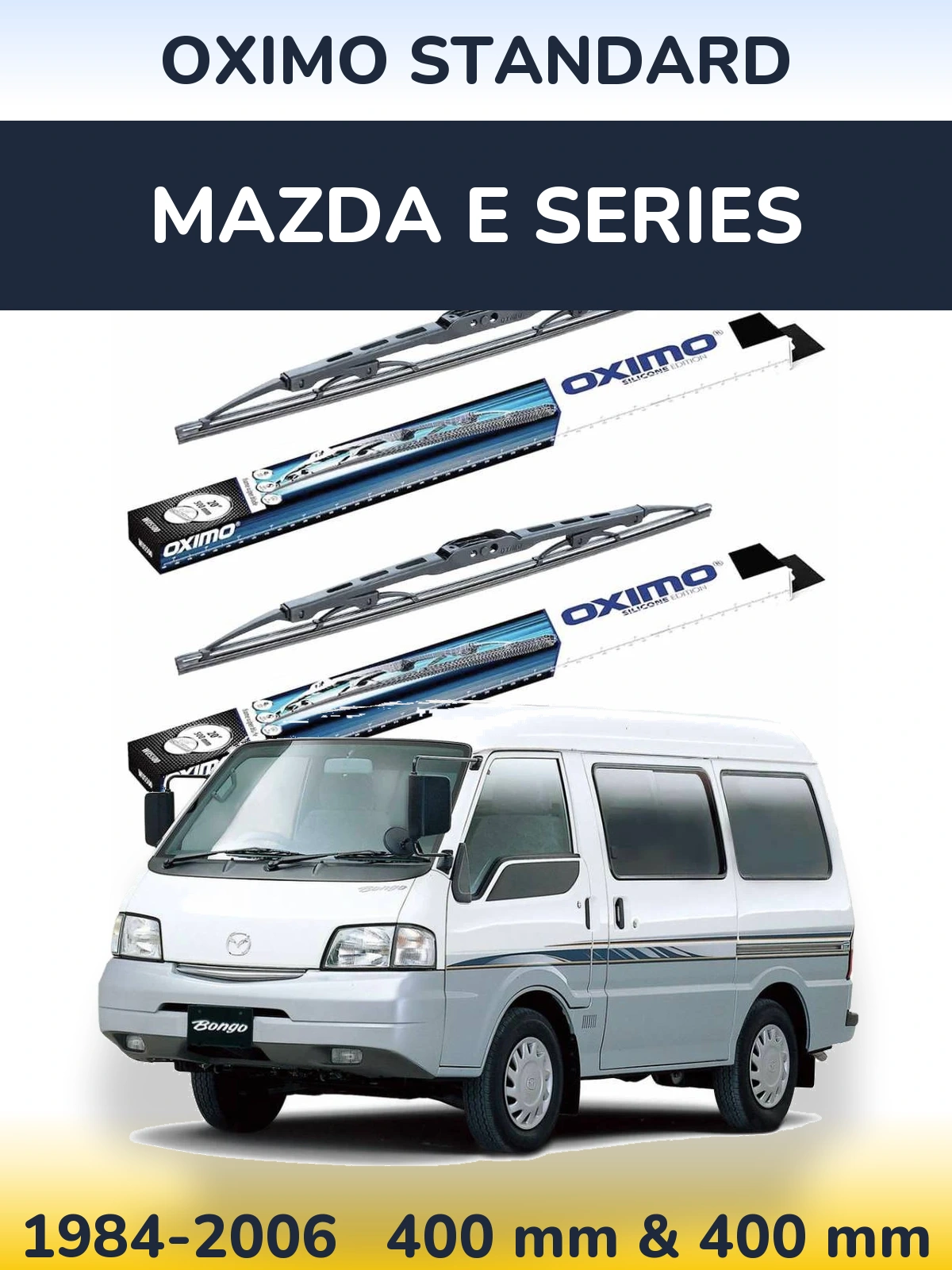 Sada předních stěračů Oximo Standard 400 a 400 mm pro Mazda E Series 1984-2006