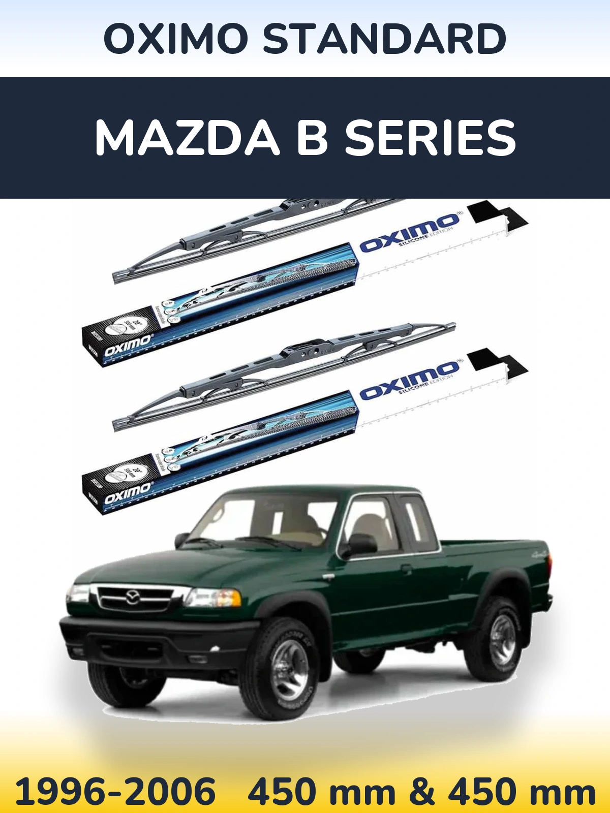 Sada předních stěračů Oximo Standard 450 a 450 mm pro Mazda B Series 1996-2006