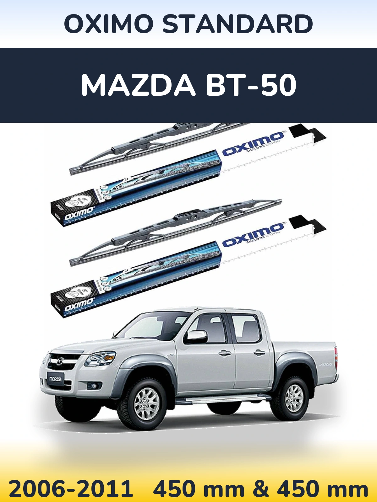 Sada předních stěračů Oximo Standard 450 a 450 mm pro Mazda BT-50 2006-2011