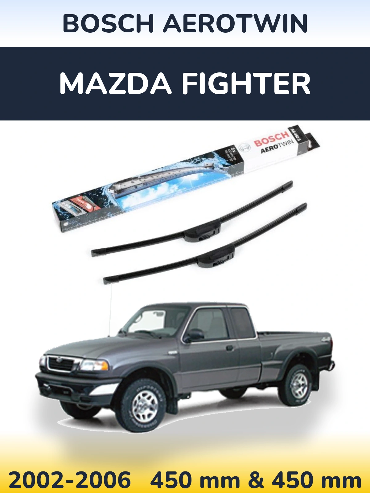 Комплект передніх щіток BOSCH AeroTwin 450 & 450 мм для Mazda Fighter 2002-2006