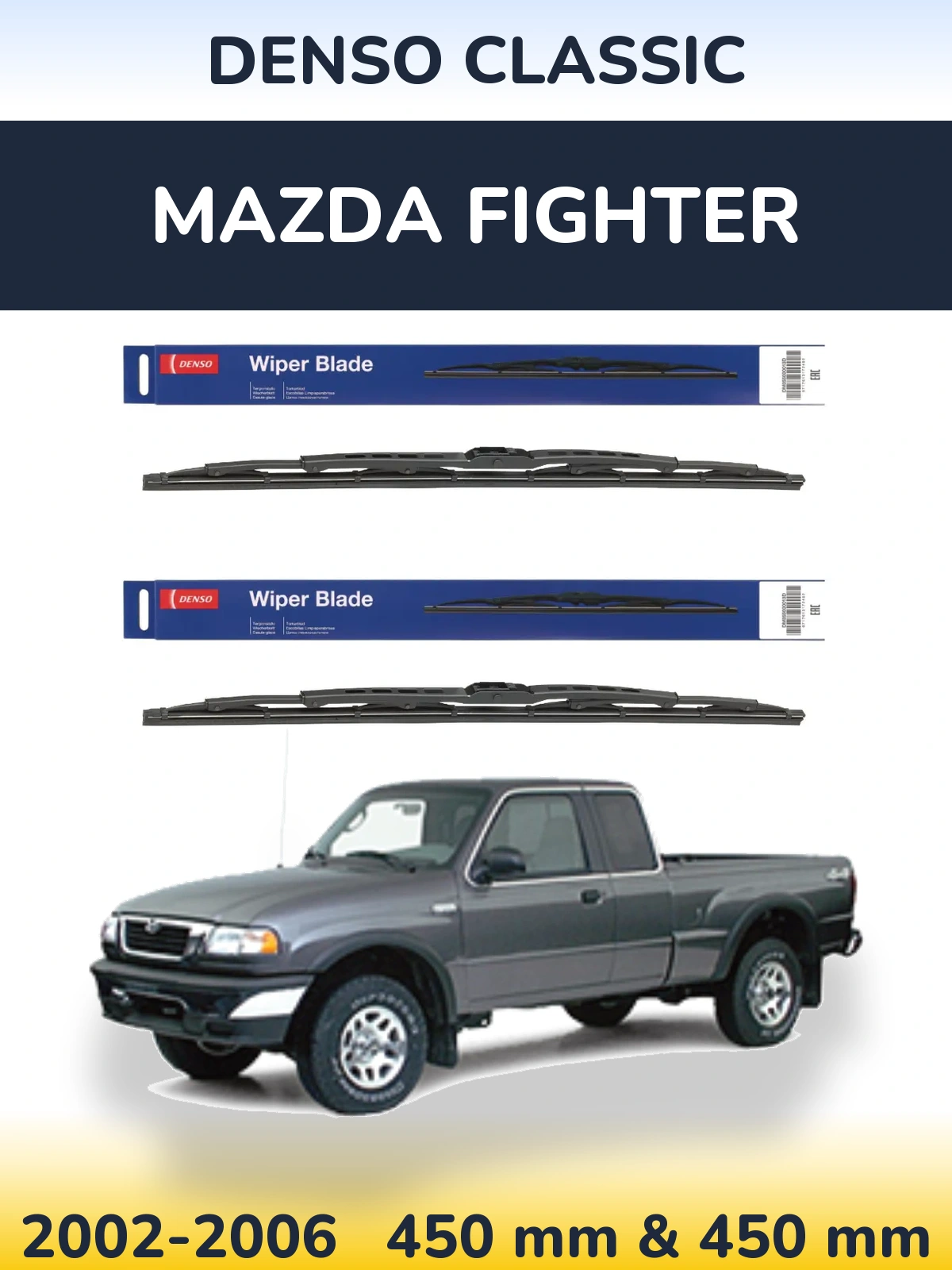 Sada předních stěračů Denso Classic 450 a 450 mm pro Mazda Fighter 2002-2006