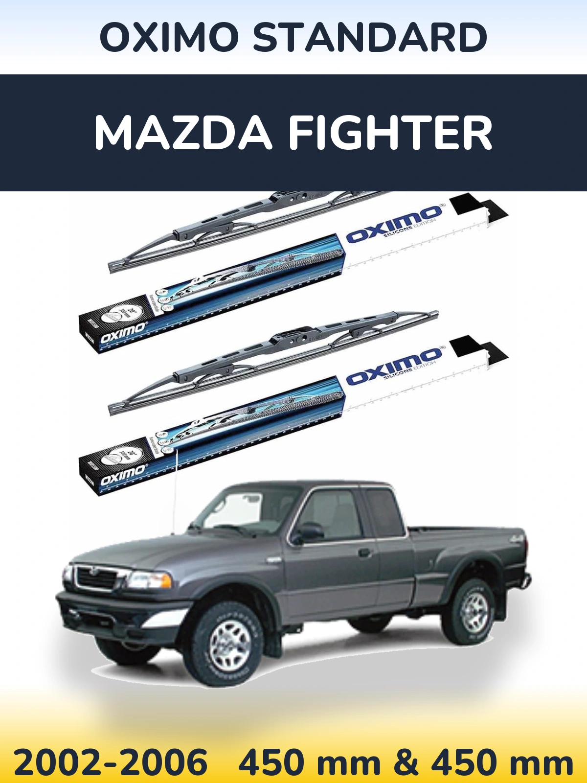 Sada předních stěračů Oximo Standard 450 a 450 mm pro Mazda Fighter 2002-2006