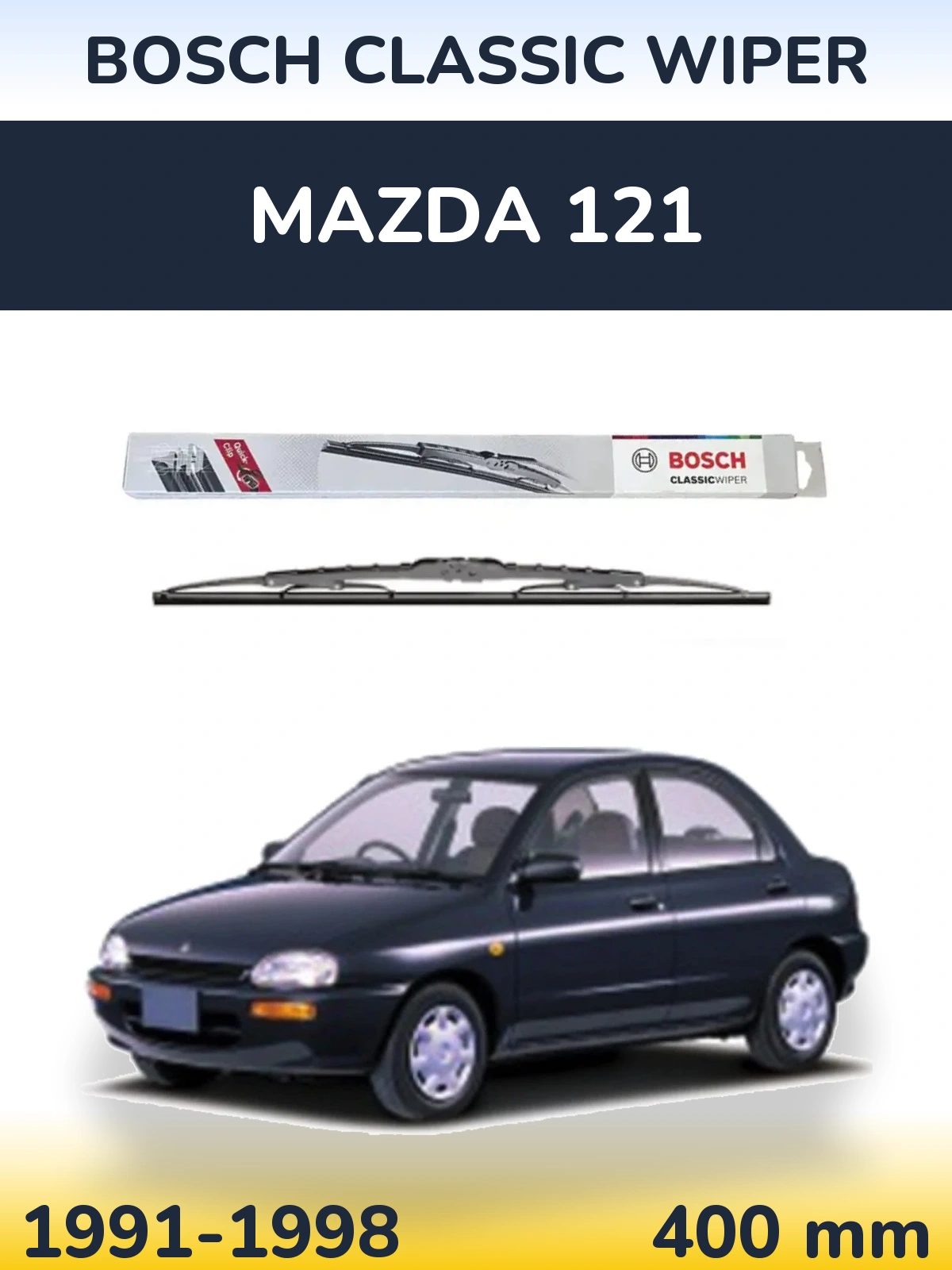 Zadní stěrač BOSCH Classic Wiper 400 mm pro Mazda 121 1991-1998