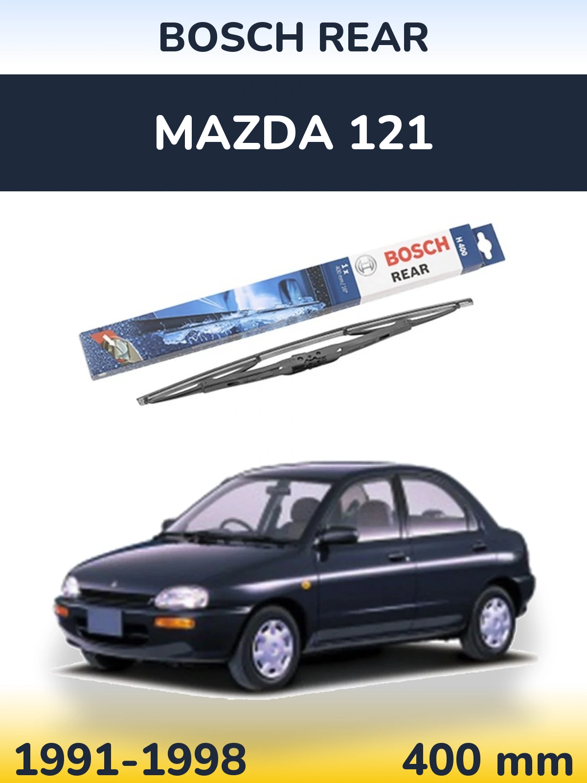 Zadní stěrač BOSCH Rear 400 mm pro Mazda 121 1991-1998