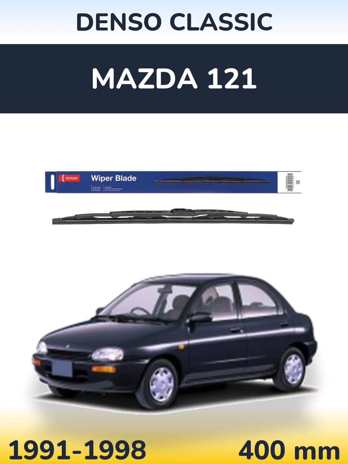 Zadní stěrač Denso Classic 400 mm pro Mazda 121 1991-1998