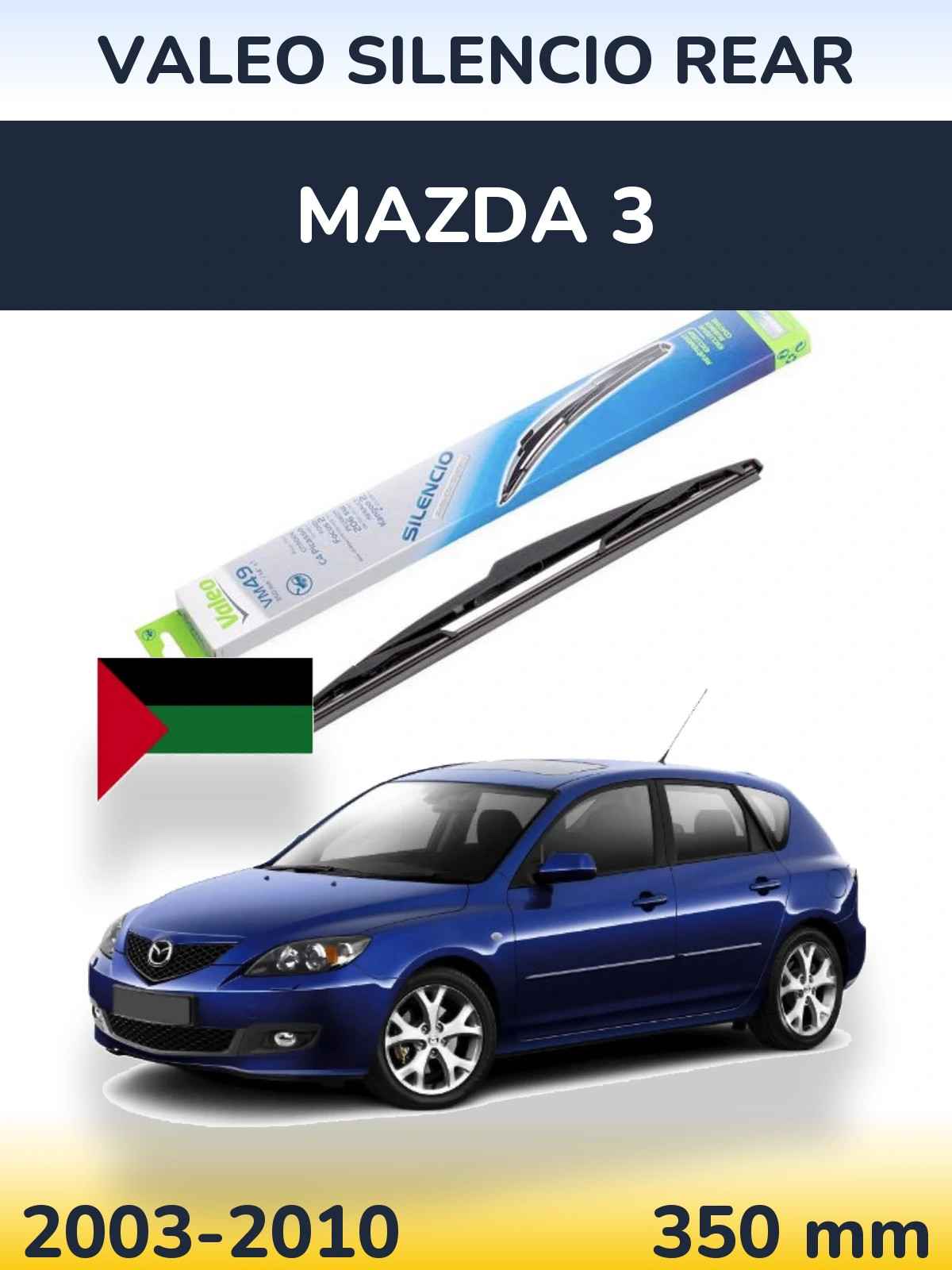 Zadní stěrač Valeo Silencio Rear 350 mm pro Mazda 3 2003-2010