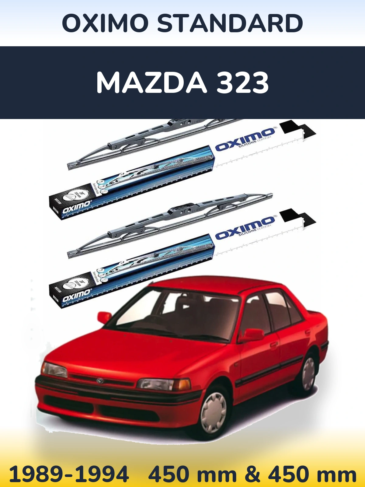 Sada předních stěračů Oximo Standard 450 a 450 mm pro Mazda 323 1989-1994