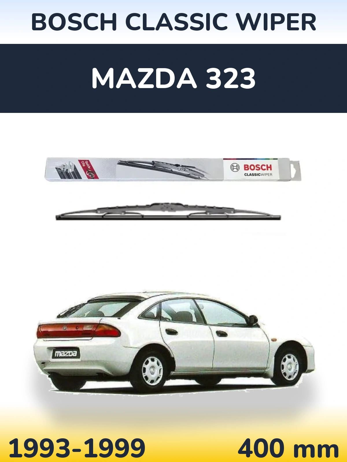 Zadní stěrač BOSCH Classic Wiper 400 mm pro Mazda 323 1993-1999