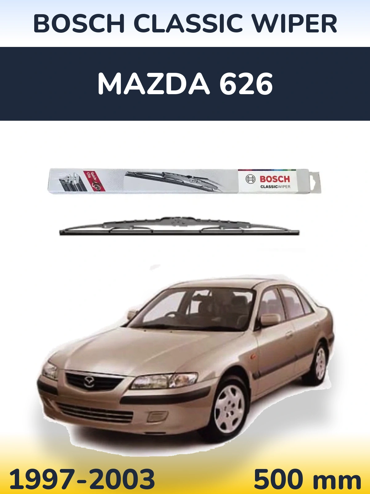 Zadní stěrač BOSCH Classic Wiper 500 mm pro Mazda 626 1997-2003