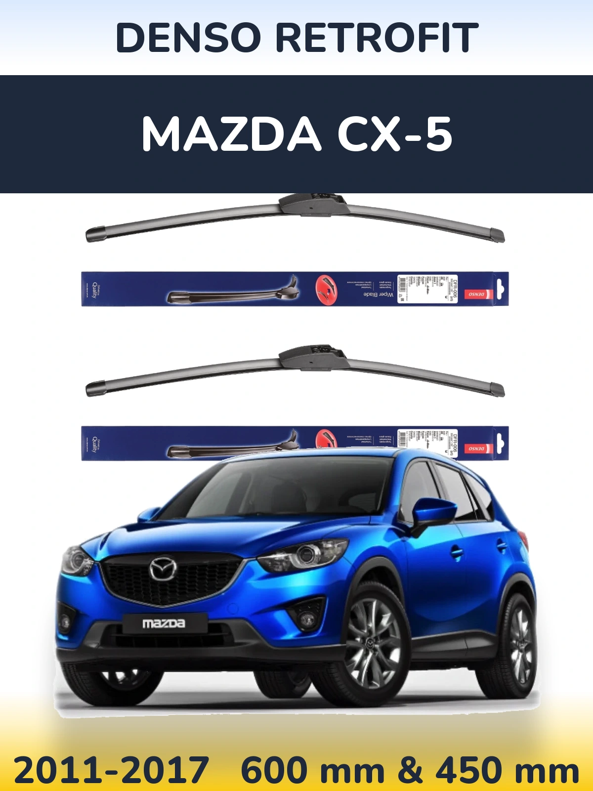 Sada předních stěračů Denso Retrofit 600 a 450 mm pro Mazda CX-5 2011-2017