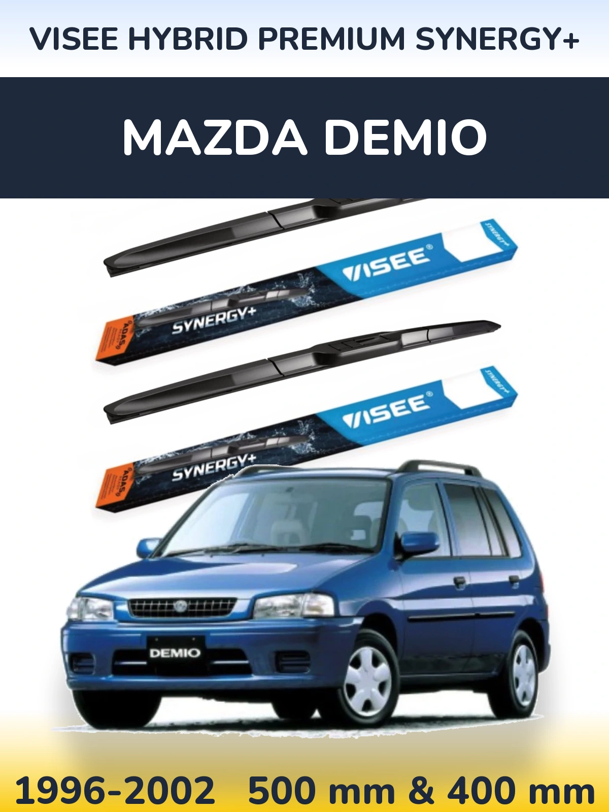 Комплект передніх щіток VISEE HYBRID PREMIUM SYNERGY+ 500 & 400 мм для Mazda Demio 1996-2002