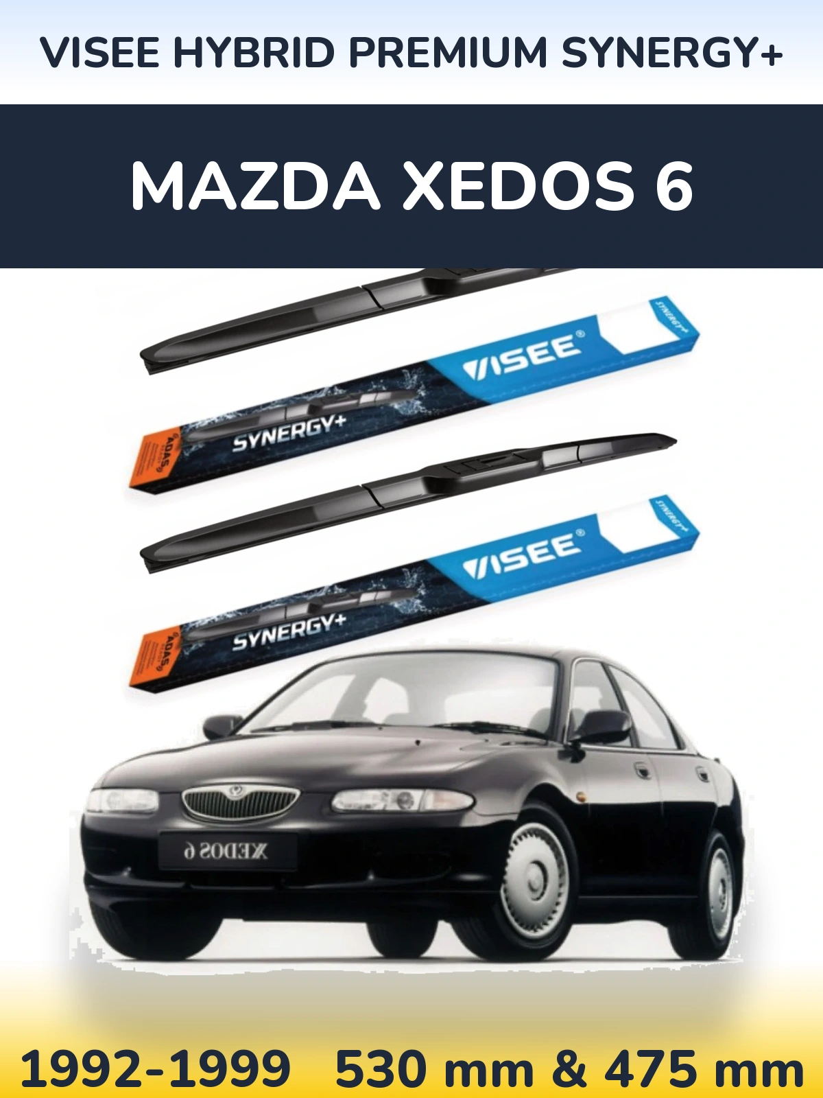 Sada předních stěračů VISEE HYBRID PREMIUM SYNERGY+ 530 a 475 mm pro Mazda Xedos 6 1992-1999