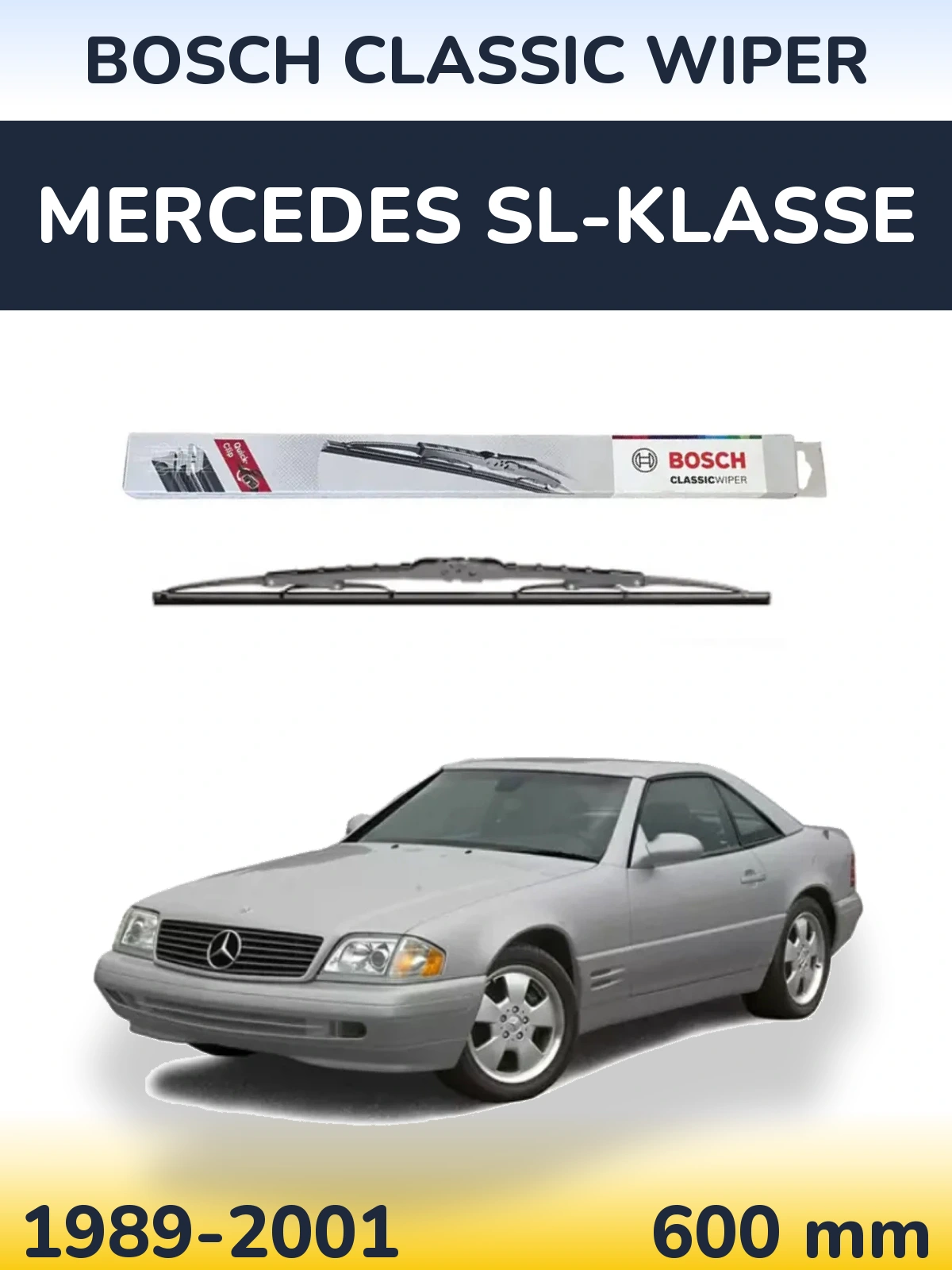 Přední stěrač BOSCH Classic Wiper 600 mm pro Mercedes SL-Klasse 1989-2001