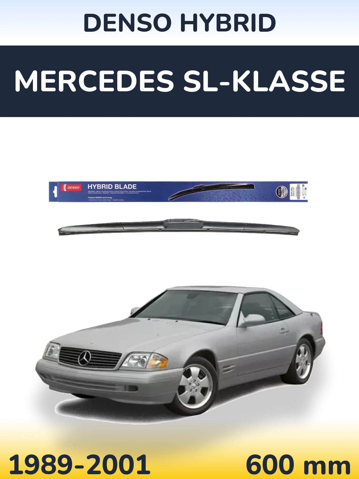 Передня щітка Denso Hybrid 600 мм для Mercedes SL-Klasse 1989-2001