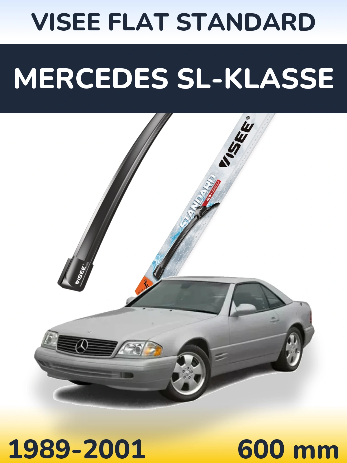 Передня щітка VISEE FLAT STANDARD 600 мм для Mercedes SL-Klasse 1989-2001