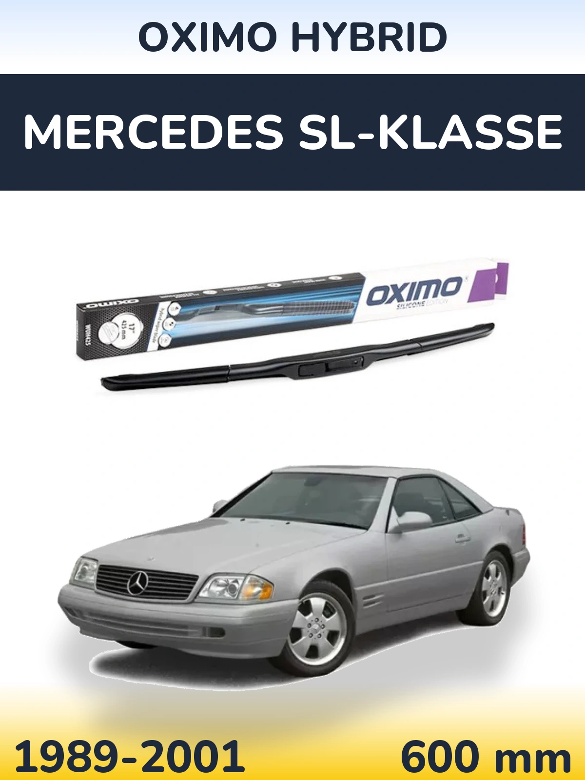 Přední stěrač Oximo Hybrid 600 mm pro Mercedes SL-Klasse 1989-2001