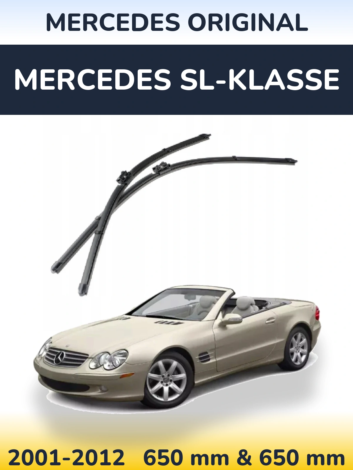 Комплект передніх щіток Mercedes OEM Mercedes Original 650 & 650 мм для Mercedes SL-Klasse 2001-2012