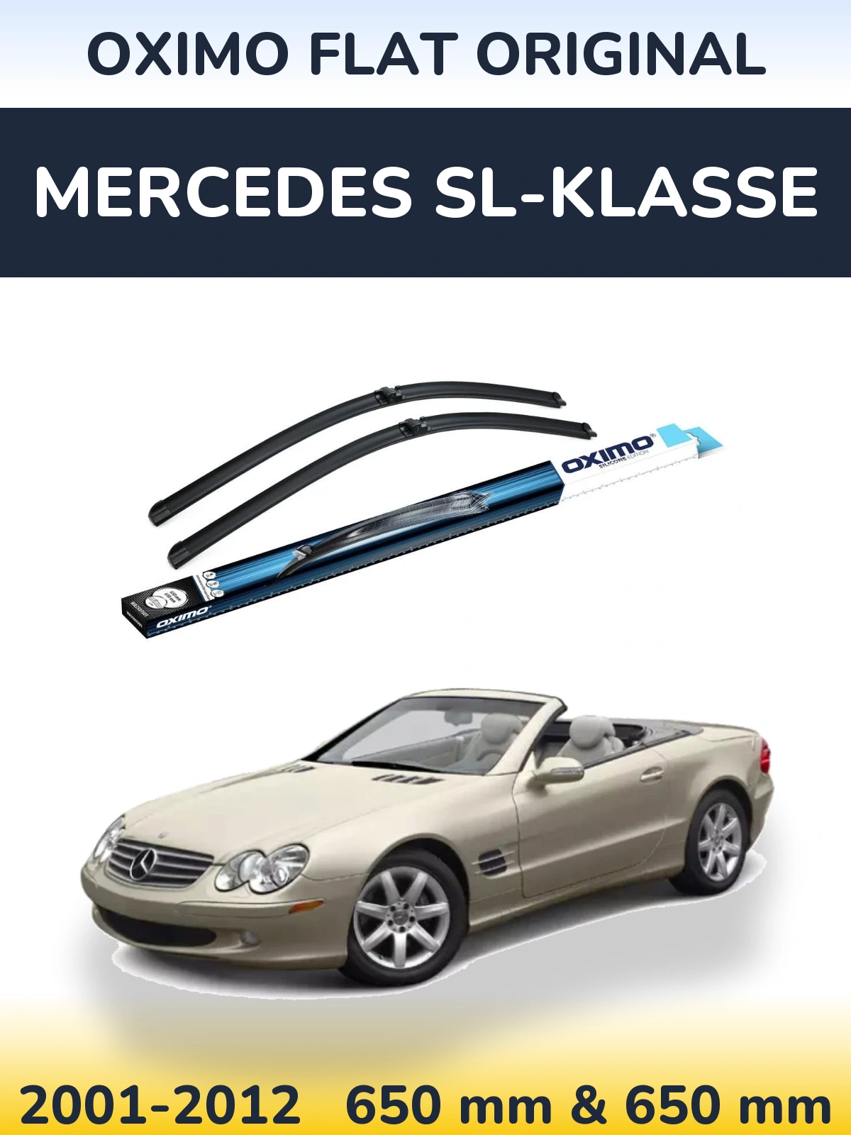 Sada předních stěračů Oximo Flat Original 650 a 650 mm pro Mercedes SL-Klasse 2001-2012