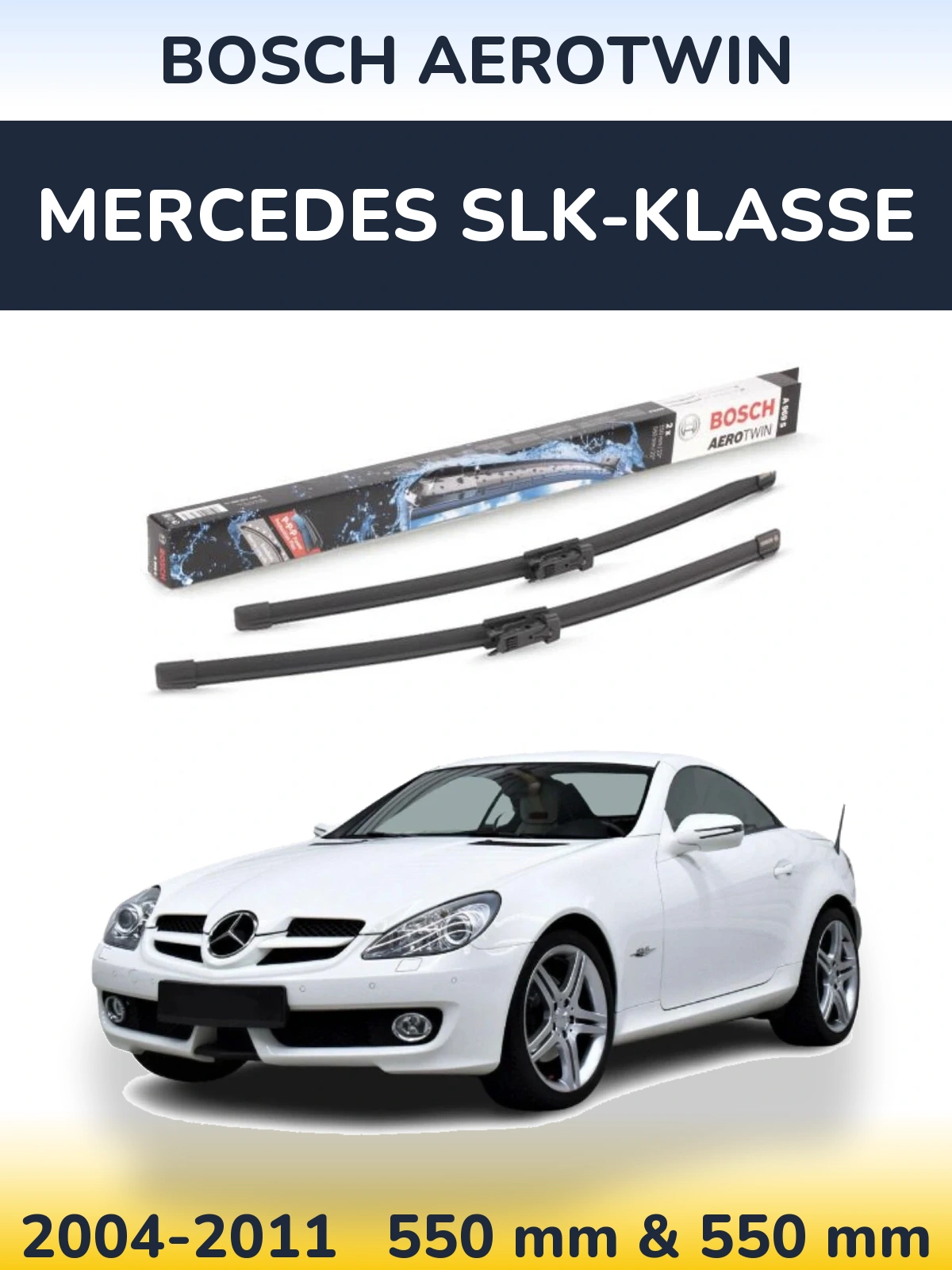 Sada předních stěračů BOSCH AeroTwin 550 a 550 mm pro Mercedes SLK-Klasse 2004-2011