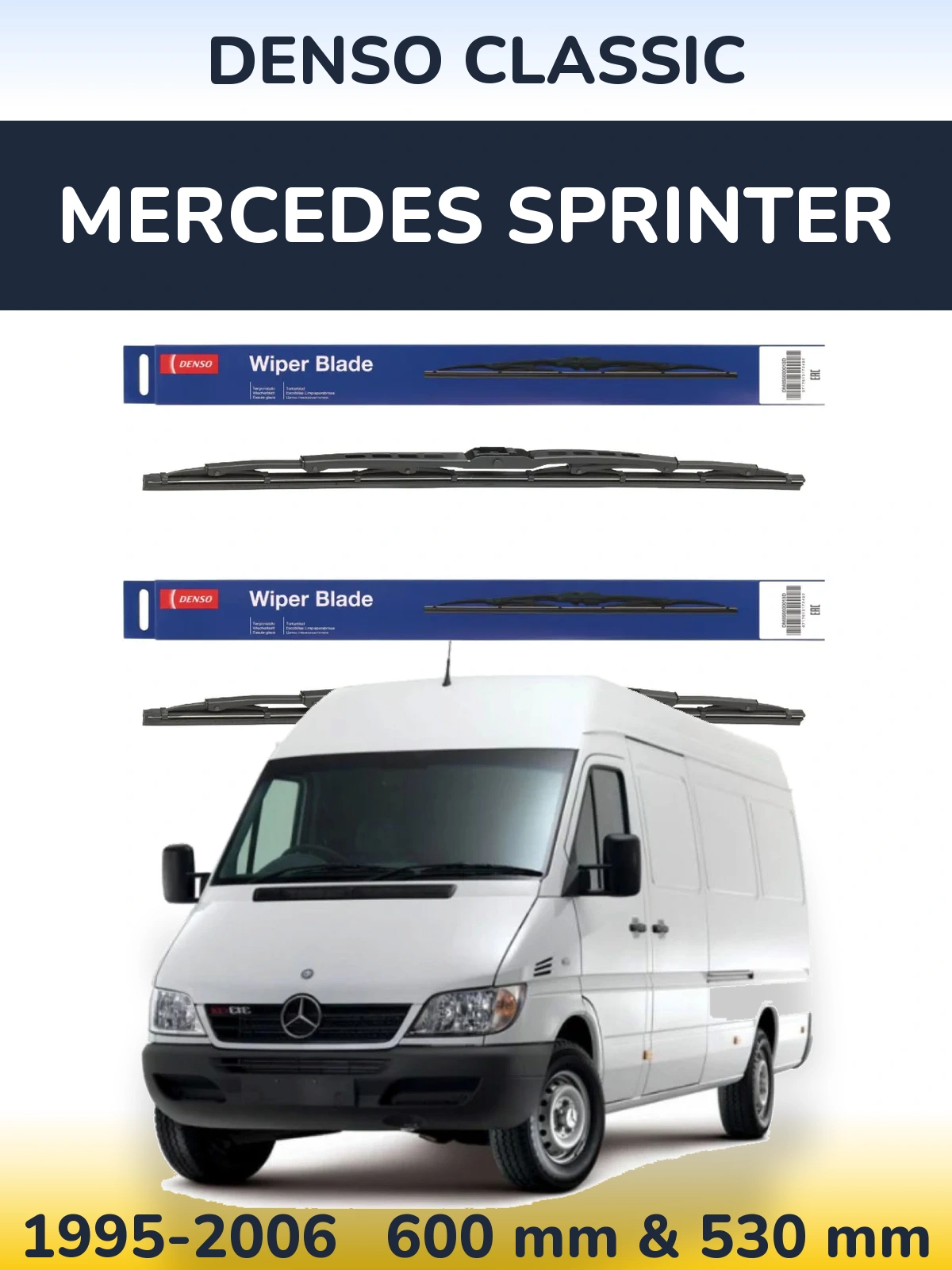 Sada předních stěračů Denso Classic 600 a 530 mm pro Mercedes Sprinter 1995-2006