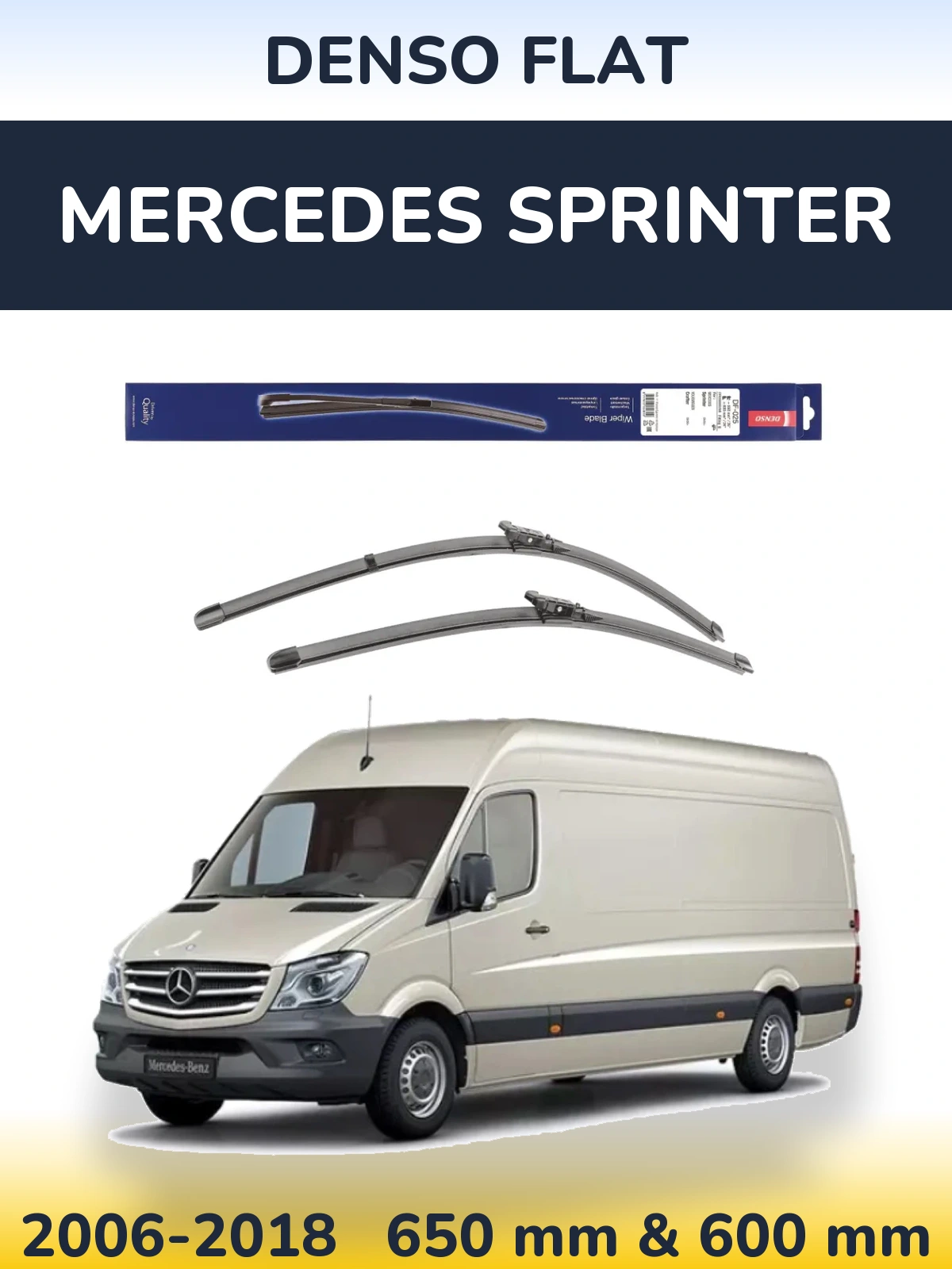 Sada předních stěračů Denso Flat 650 a 600 mm pro Mercedes Sprinter 2006-2018