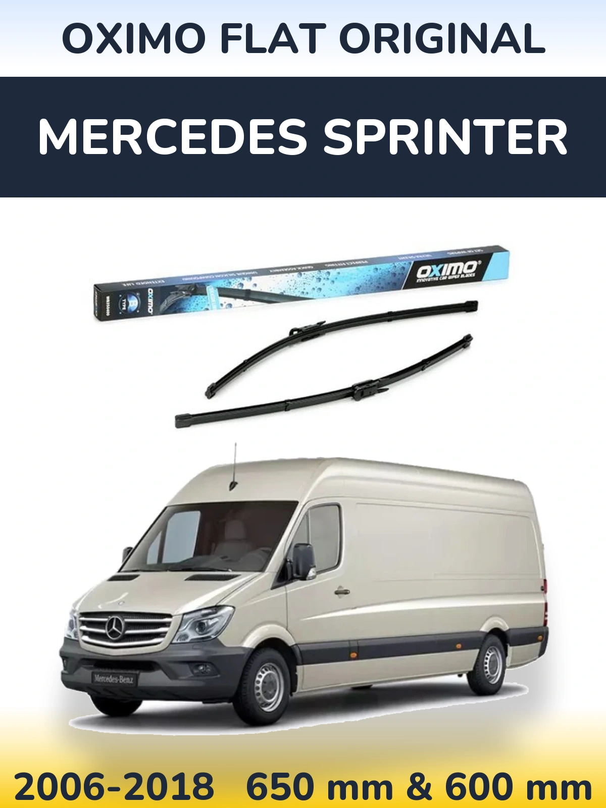 Sada předních stěračů Oximo Flat Original 650 a 600 mm pro Mercedes Sprinter 2006-2018