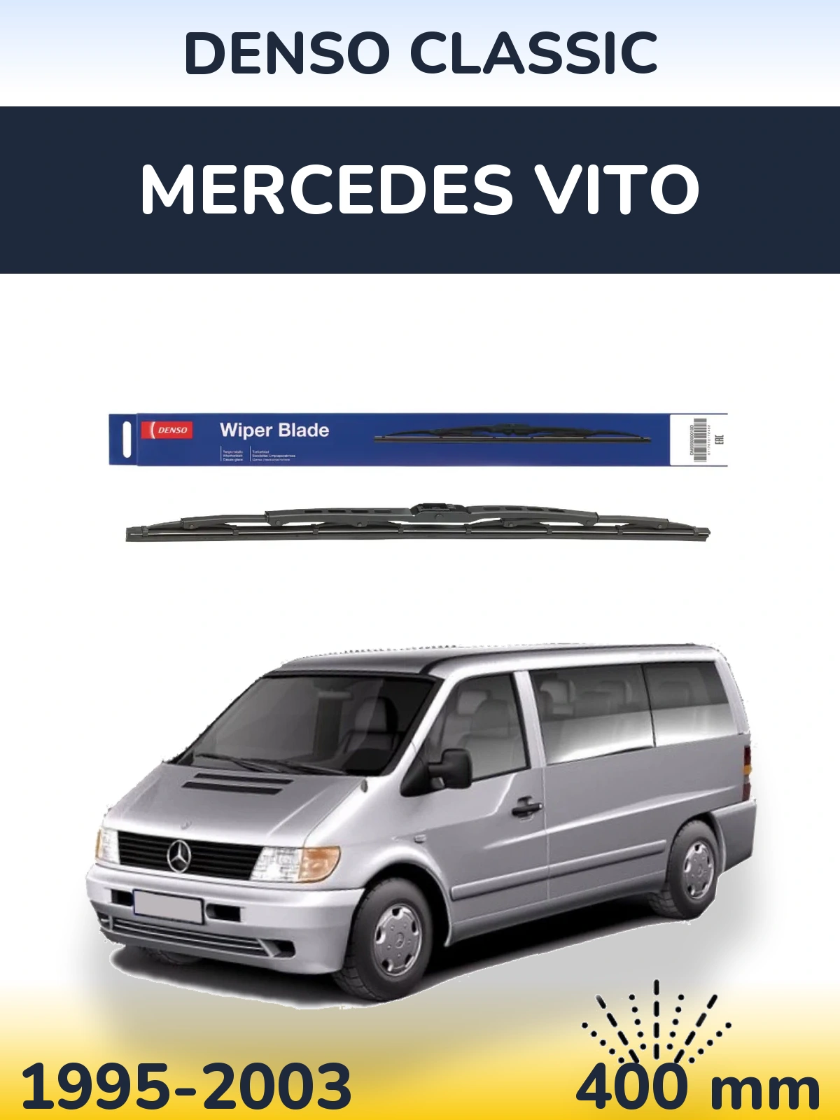 Zadní stěrač Denso Classic 400 mm pro Mercedes Vito 1995-2003