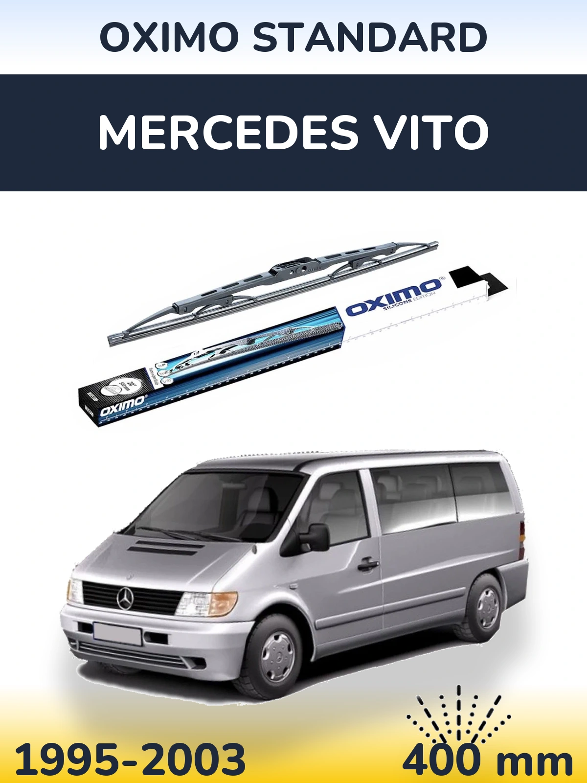 Zadní stěrač Oximo Standard 400 mm pro Mercedes Vito 1995-2003