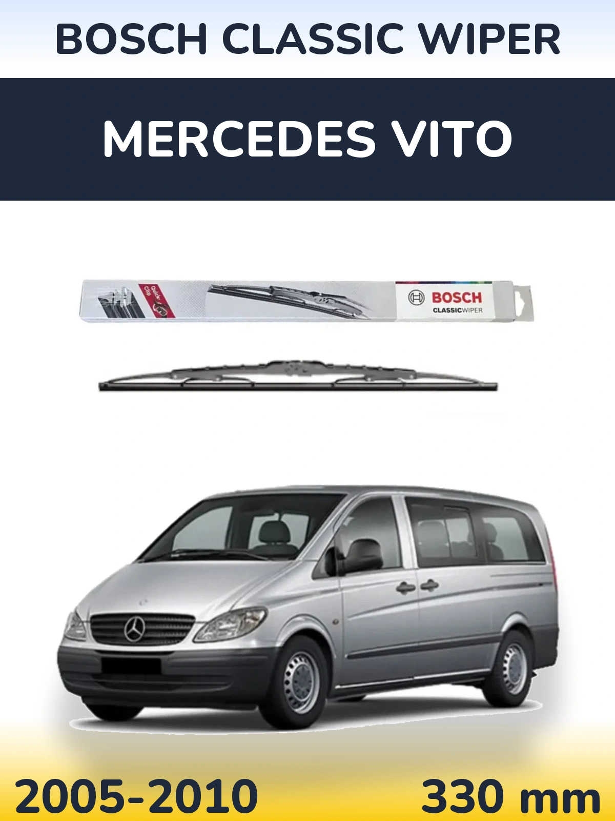Zadní stěrač BOSCH Classic Wiper 340 mm pro Mercedes Vito 2005-2010