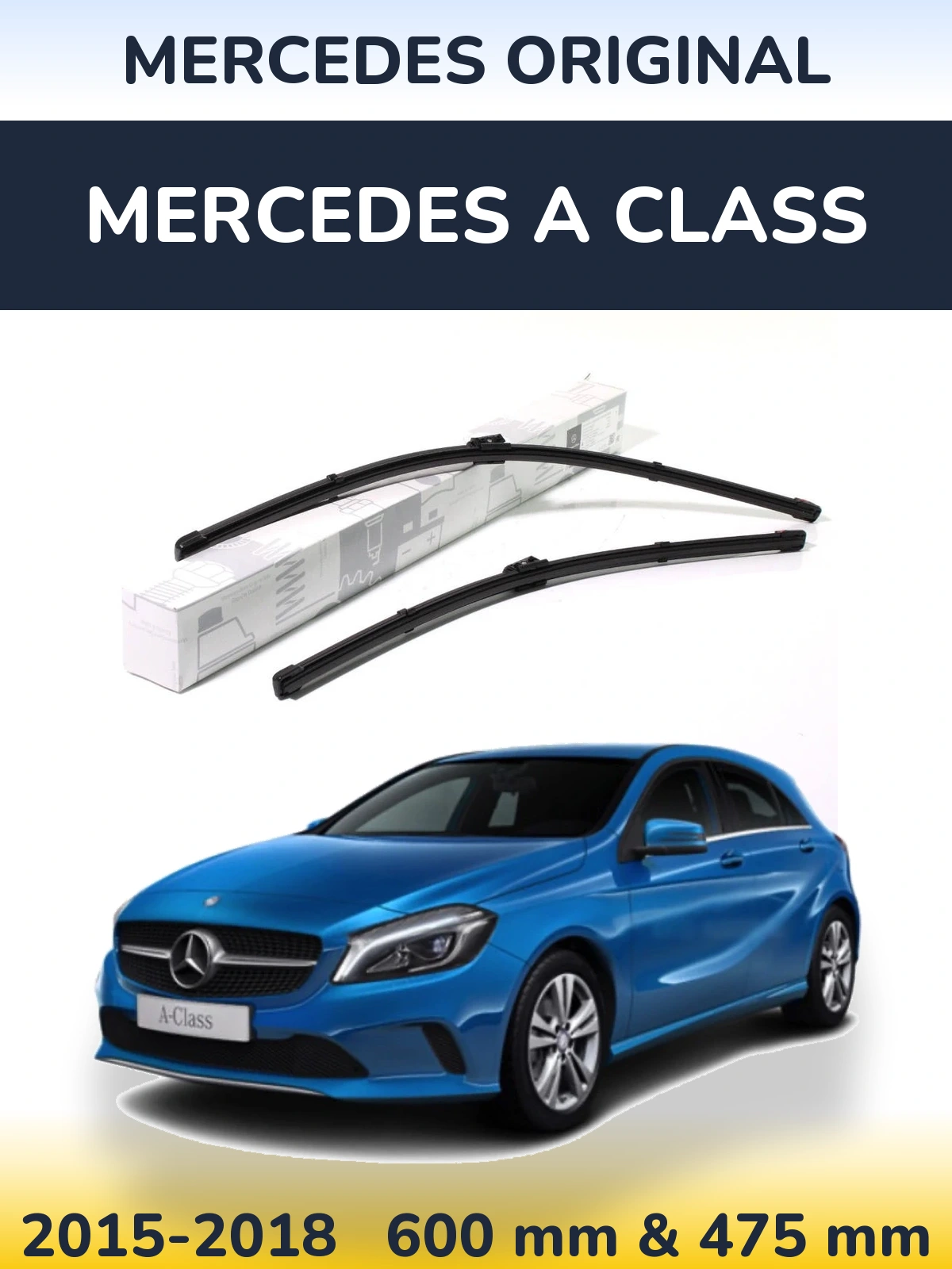 Sada předních stěračů Mercedes OEM Mercedes Original 600 a 475 mm pro Mercedes A Class 2015-2018