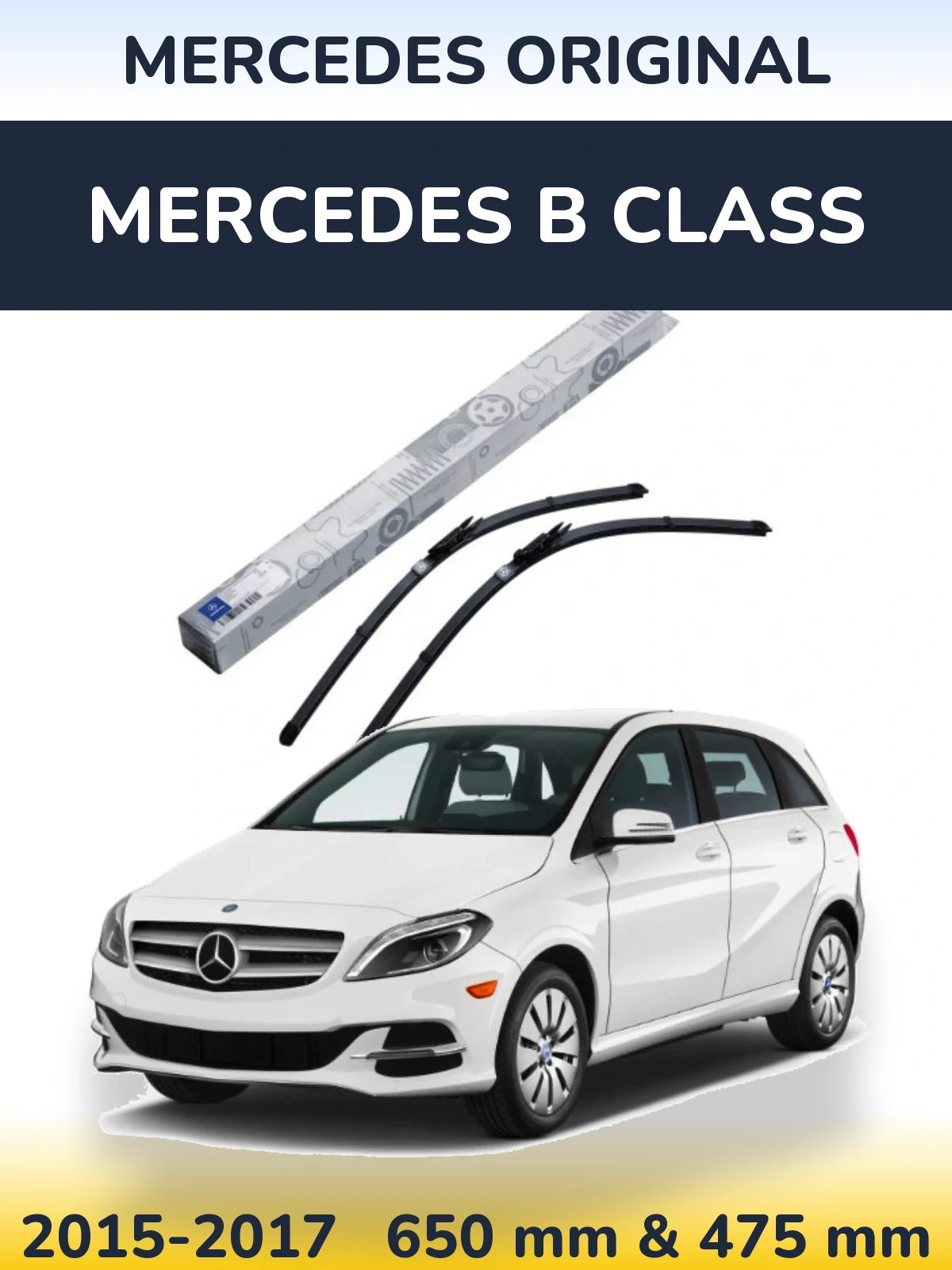 Sada předních stěračů Mercedes OEM Mercedes Original 650 a 475 mm pro Mercedes B Class 2015-2017