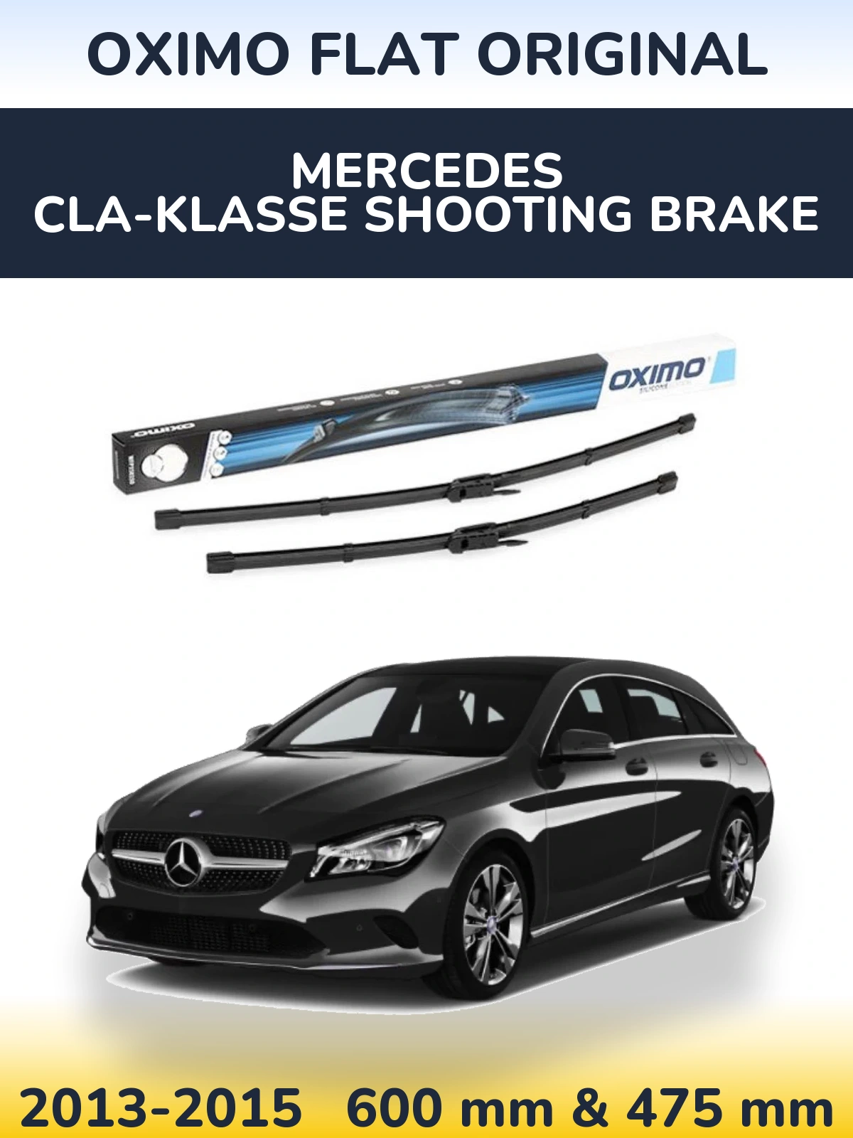 Sada předních stěračů Oximo Flat Original 600 a 475 mm pro Mercedes CLA-Klasse Shooting Brake 2013-2015