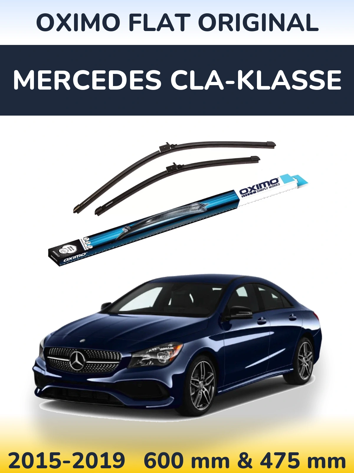Sada předních stěračů Oximo Flat Original 600 a 475 mm pro Mercedes CLA-Klasse 2015-2019