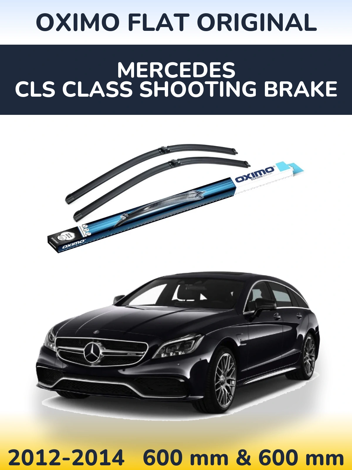 Sada předních stěračů Oximo Flat Original 600 a 600 mm pro Mercedes CLS Class Shooting Brake 2012-2014