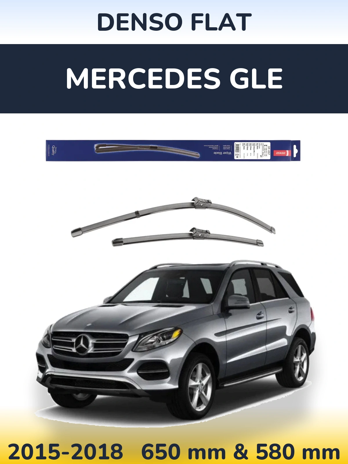 Sada předních stěračů Denso Flat 650 a 580 mm pro Mercedes GLE 2015-2018